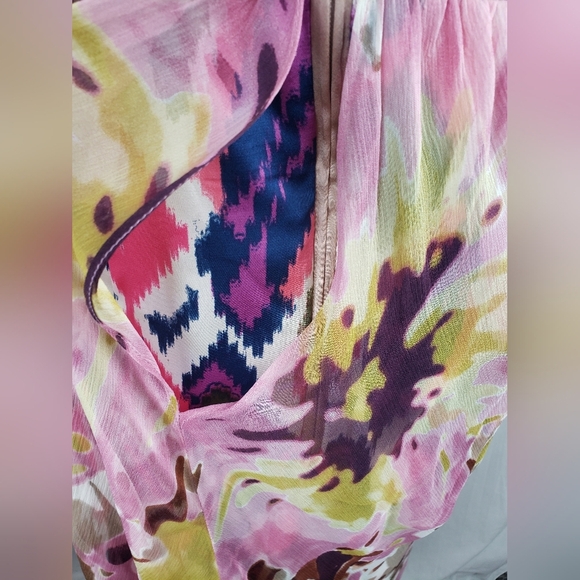 NWT Guess By Marciano Floral Pink & Brown Spagetti Strap Women's Maxi Dress Sz L - Picture 7 of 11